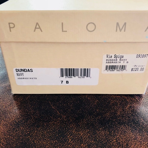 Via Spiga Paloma Dundas Navy Heels SZ 7.5 - Picture 2 of 2